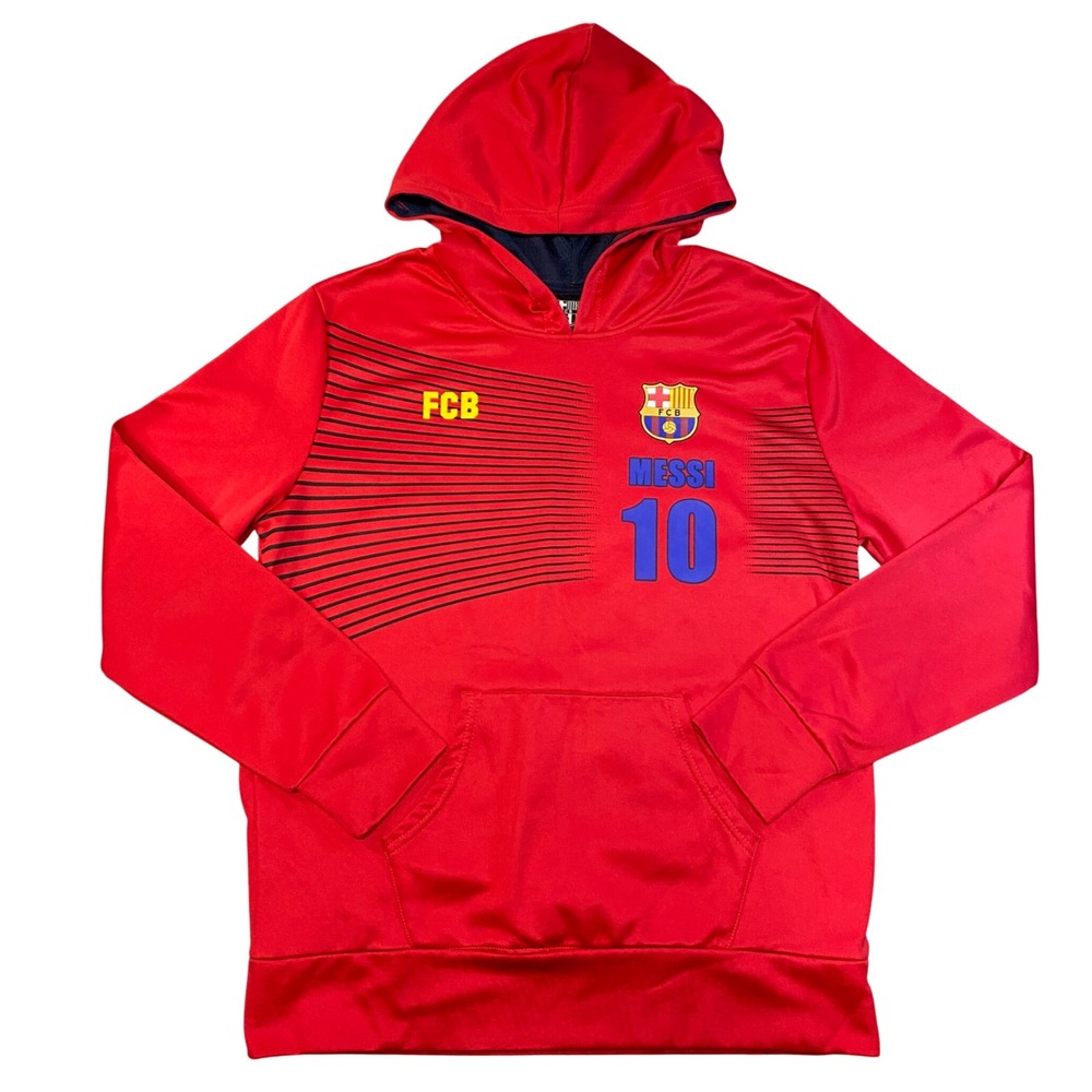 FC Barcelona Messi 10 Kids Hoodie Red Soccer Sweatshirt‎ XL